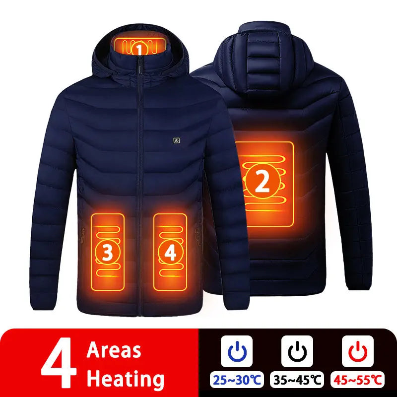 9/19 Areas Heated Jacket Women'S Warm Vest USB Men'S Heating Jacket Heated Vests Coat Hunting Hiking Camping Autumn Winter Male