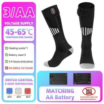Heated Socks Winter Warmth 5000Mah USB Rechargeable 65℃ Heating Socks Outdoor Sports Heated Boots Snowmobile Skiing Socks